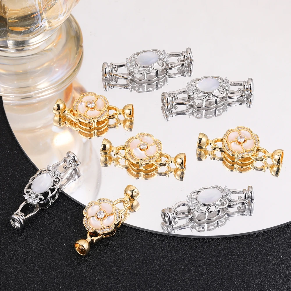 Juya 18K Gold Silver Plated DIY Beads Baroque Pearls Jewelry Making Mountings Fastener Connector Locks Closure Clasps Supplies