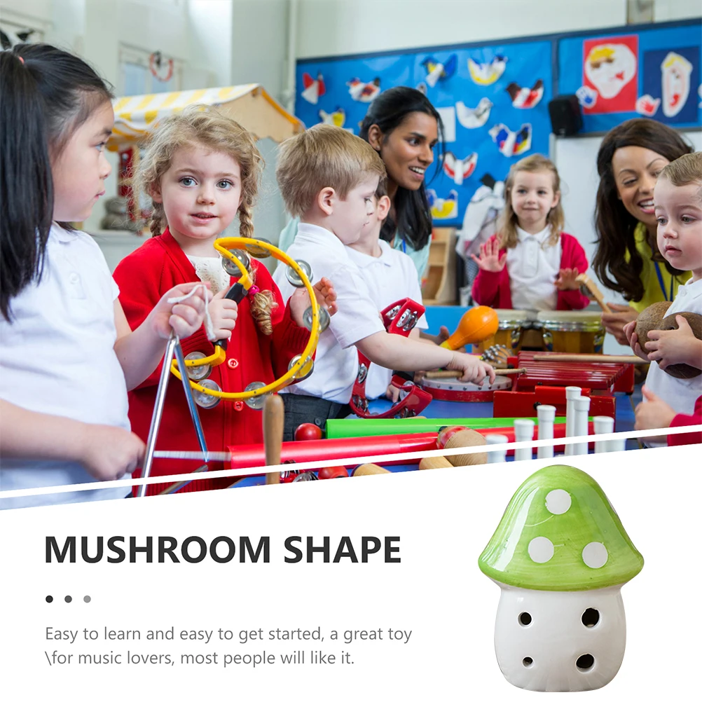 

6-Hole Ceramic Ocarina Mushroom Shape Portable Mini Wind Instrument for Kids Beginners Practice Children Ocarina
