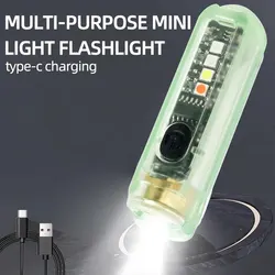 LED Mini Flashlight Keychain Light Type-C Fast Charging Ultra Bright Portable Outdoor Flashlight