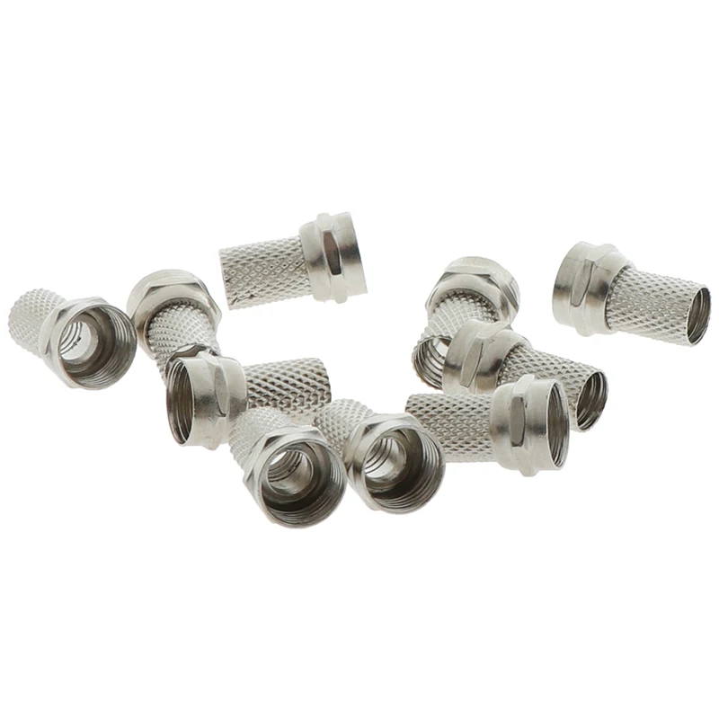 [10Pcs 75-5 F Connector Screw On Type For RG6 Satellite TV Antenna Coax Cable]