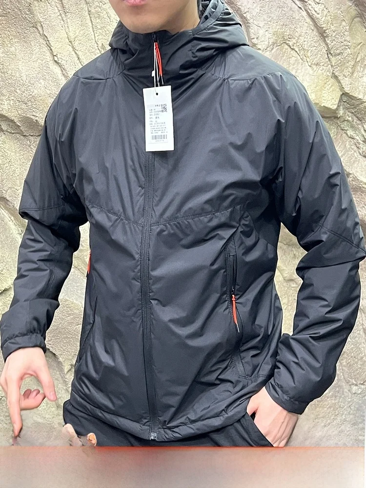 

Мужская зимняя куртка на открытом воздухе, легкое хлопковое пальто с капюшоном и 3D сращиванием, теплое молодежное пальто-стойка, однотонная повседневная одежда