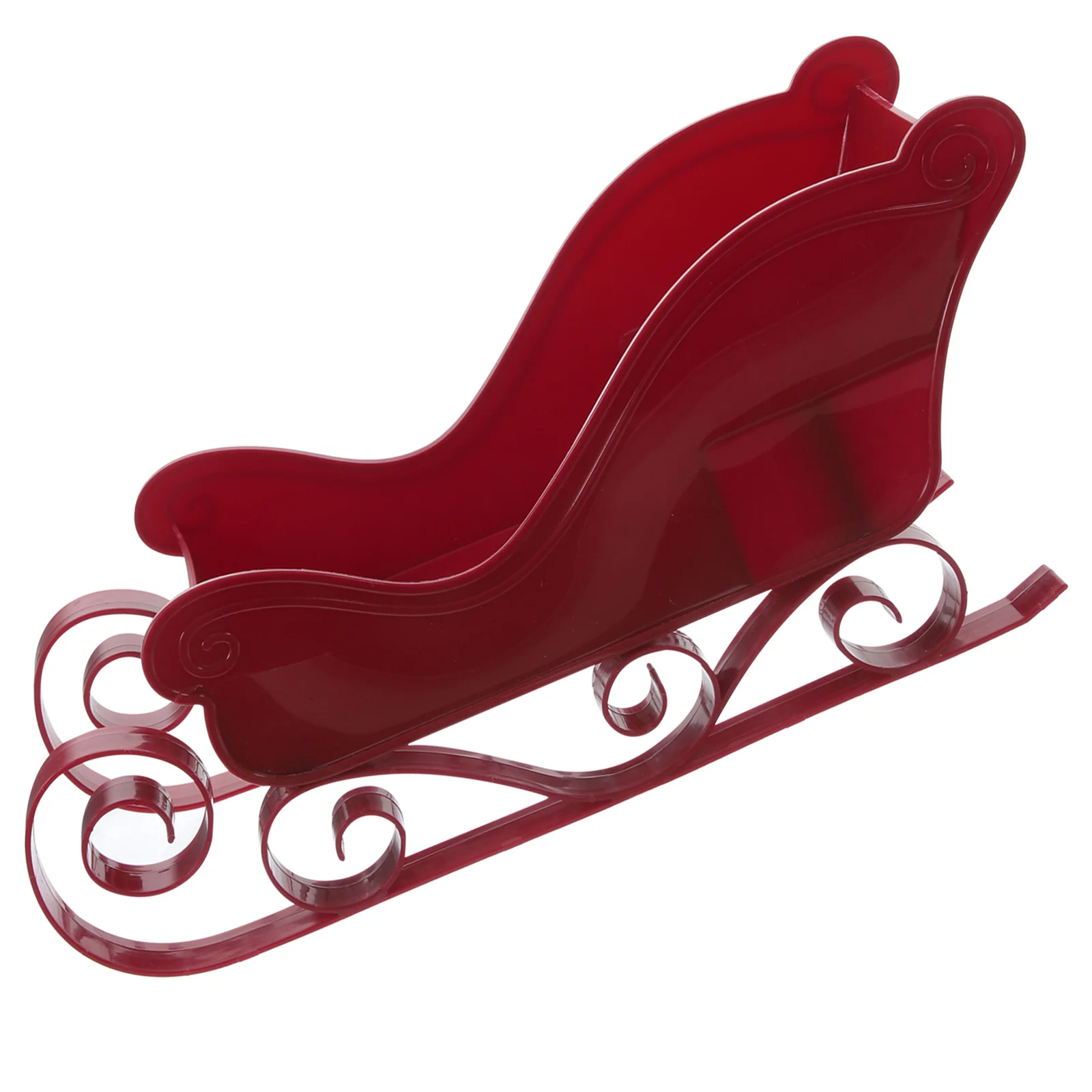 

Christmas Trees Sleigh Outdoor Decor Photo Prop Candy Dish Red Plastic Ornament Lovers