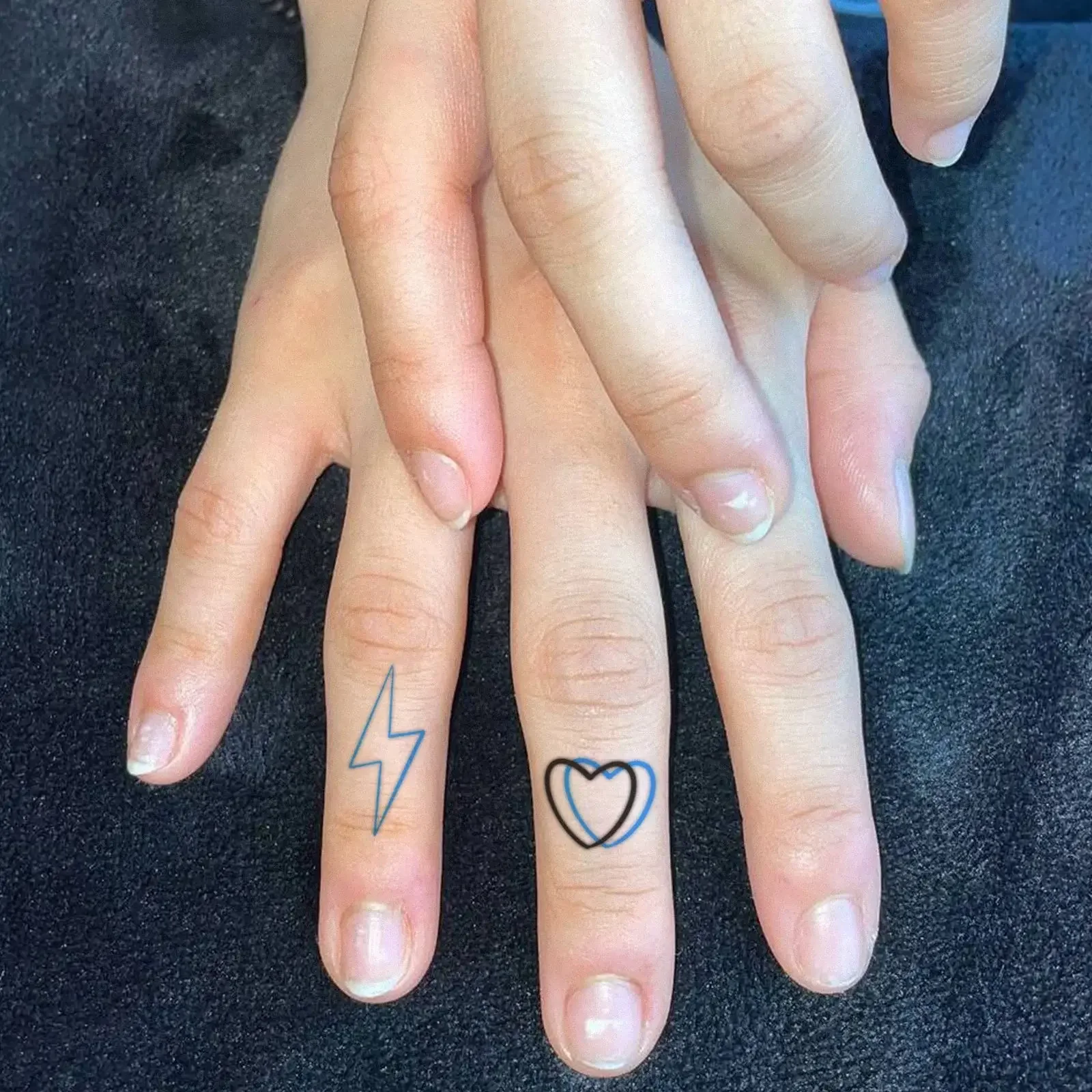 Minimal Lightning Heart Wrist Temporary Tattoo Sticker Waterproof Fake Tattoo Body Art for Women