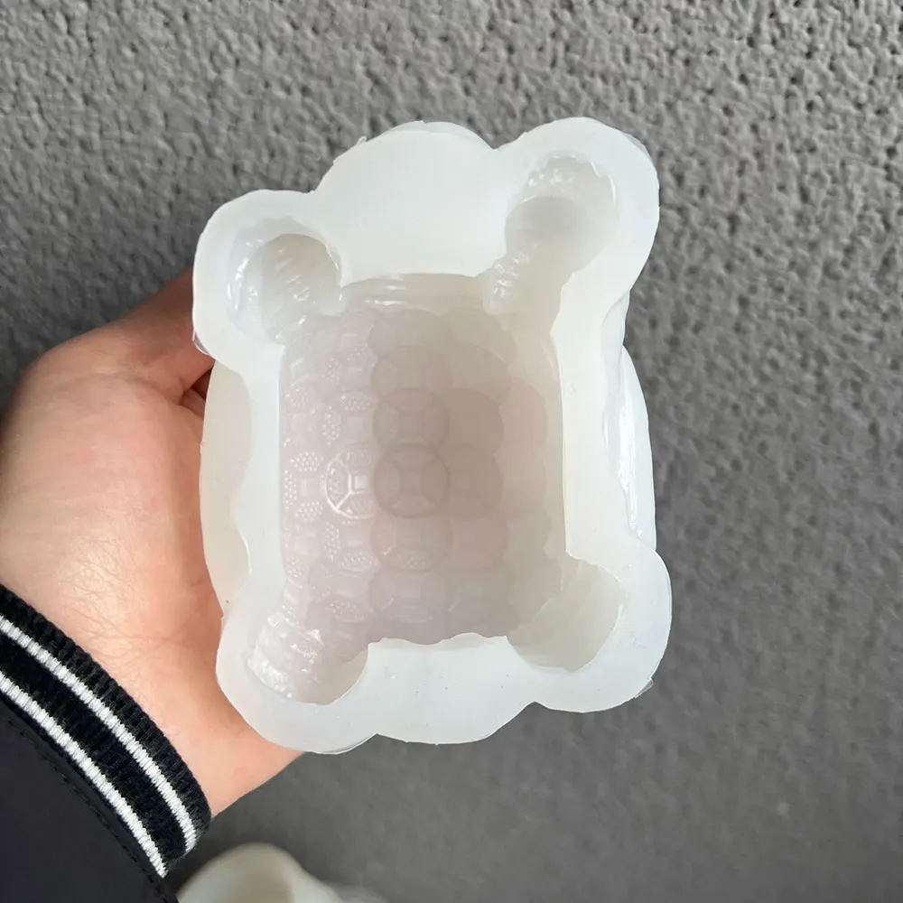 Lucky Golden Turtle Silicone Mold DIY Tea Pet Cement Ornament Aroma Gypsum Resin Candle Clay Soap Mold Fish Tank Decoration