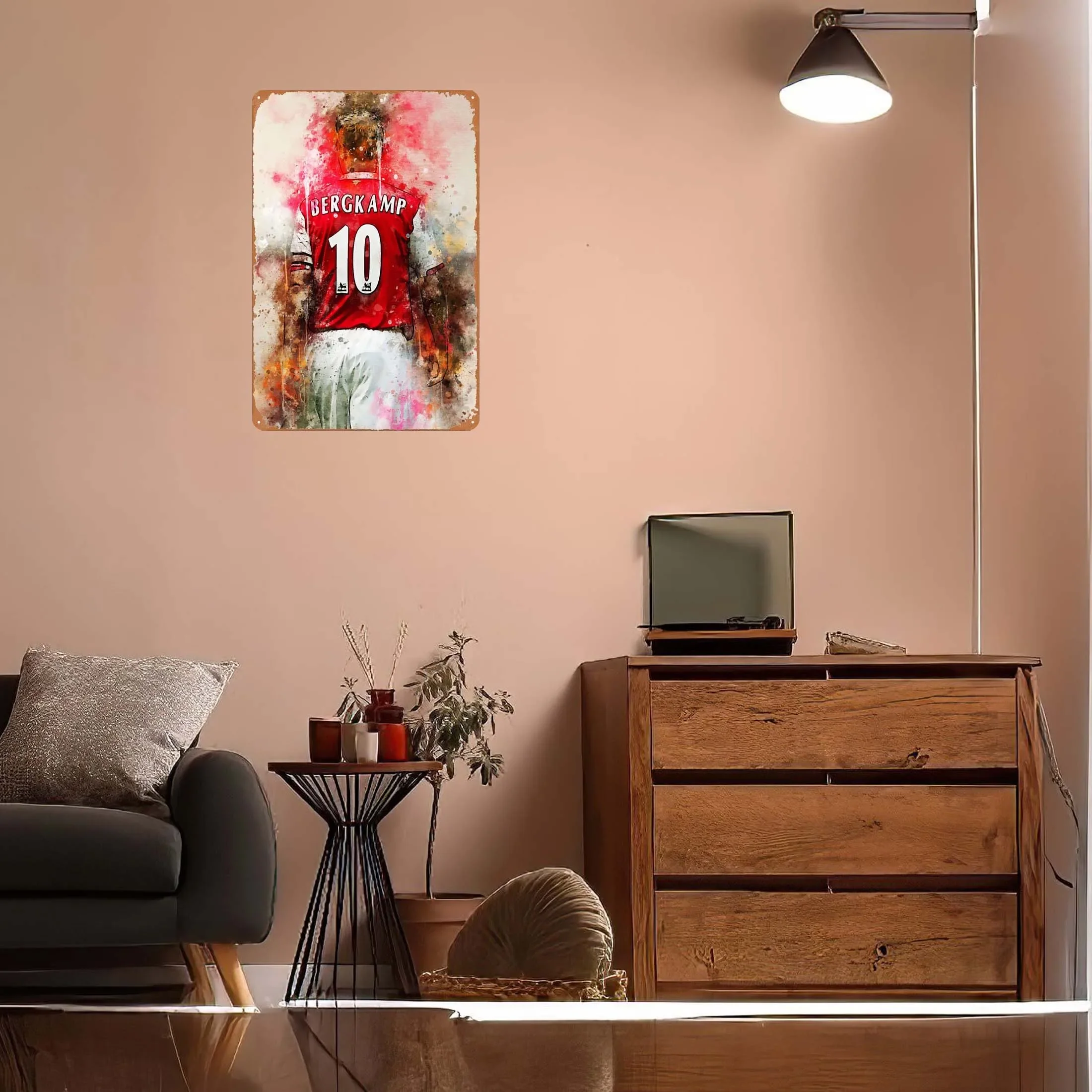 Dennis Bergkamp Sport Metal Poster Outdoor Decors Vintage Metal Sign Tin Sign for Wall Art Decoration Club America House Decor
