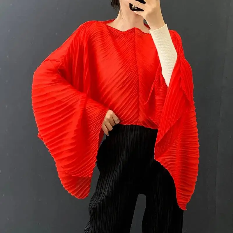 Dual-use Korean Trendy Scarf Shawl Temperament Pleated Women's Lightweight Comfortable Accessory Pleated Shawls 2C2VI