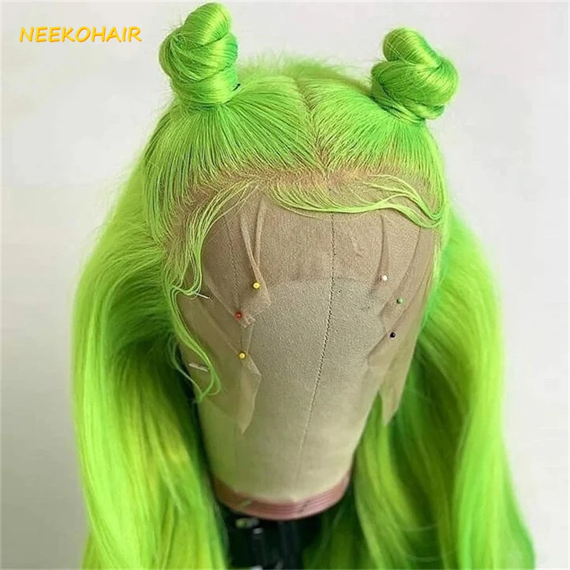 Green 13x6 HD Lace Frontal Human Hair Wigs Straight 13x4 Transparent Lace Front Or 4x4 Closure Human Hair Wigs For Women