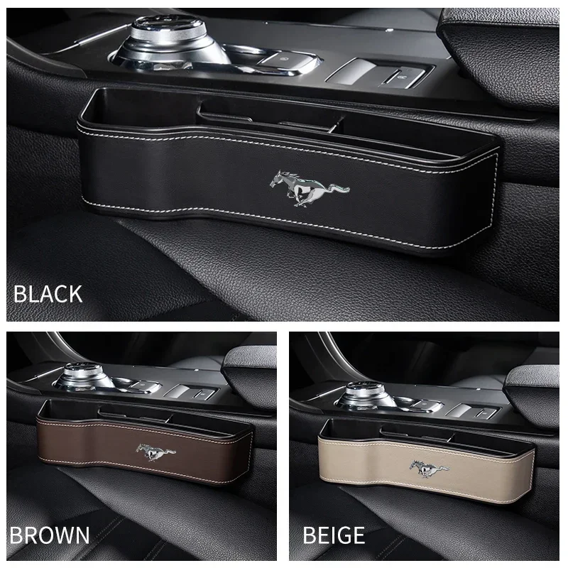 Leather Car Cup Holder Organizer Auto Seat Gap Storage Box For Ford Mustang spoiler Shelby GT 350 500 Cobra e Focus 2 3 MK3 Kuga