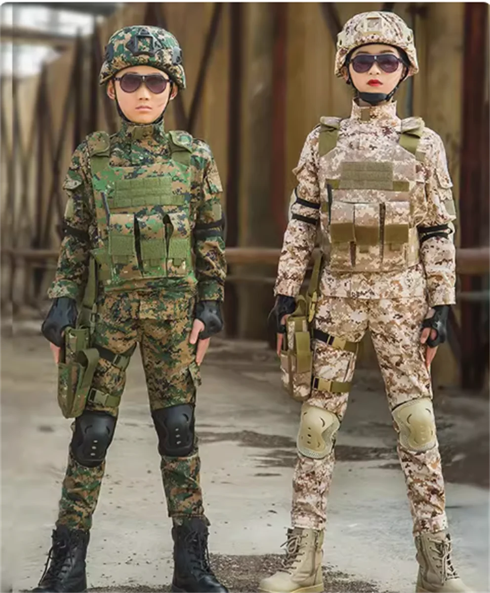 Traje de camuflaje para niños, traje de entrenamiento militar de las fuerzas especiales, equipo táctico