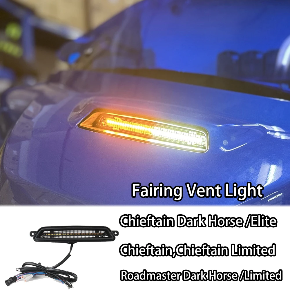 

Для Indian Chieftain Limited/Dark Horse 2019-23 светодиодный обтекатель, вставка вентиляционного светильника, вспомогательное освещение мотоцикла, декоративная лампа