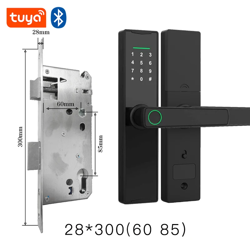 Nieuw slim deurslot met Bluetooth-compatibel Tuya APP Digitaal elektronisch slot Smart Home Houten deurslot Biometrische vingerafdruk