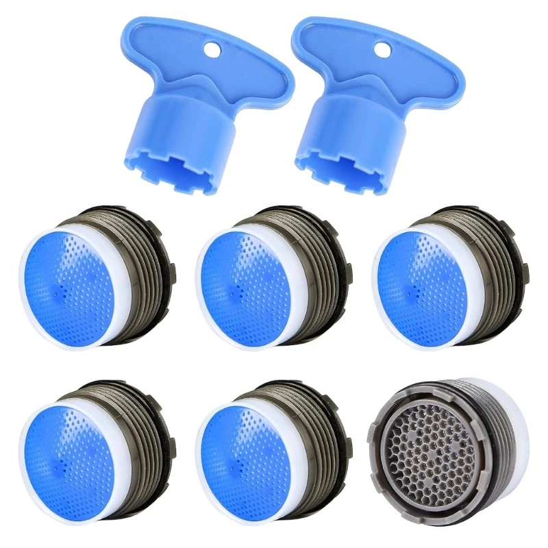 6 Pcs Faucet Aerator with Removal Wrench Tool Water Saving Flows Restrictors G5AB