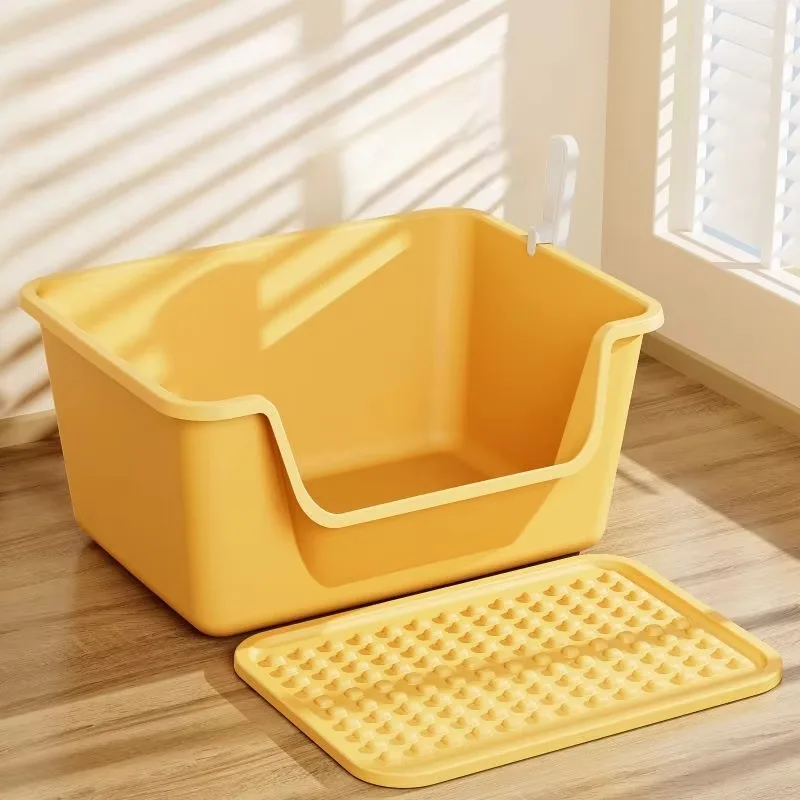 

Giant Deep Semi-Enclosed Eco-Friendly Plastic Cat Litter Box