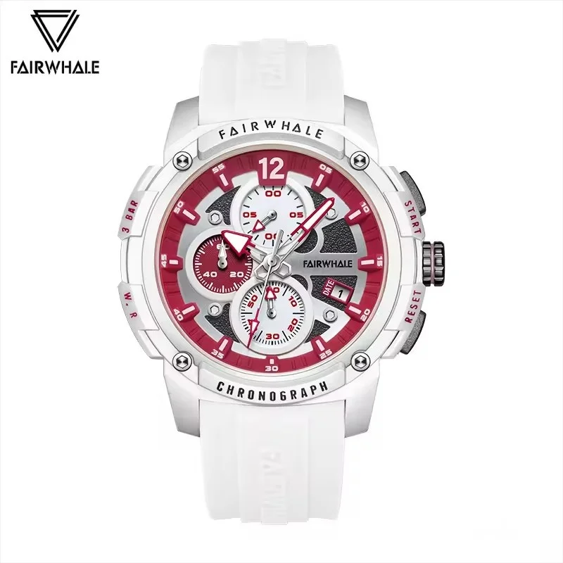 

Mark Fairwhale 4360, кварцевые часы для мужчин, светящийся хронограф, календарь, водостойкий силиконовый ремешок, спортивные мужские повседневные наручные часы