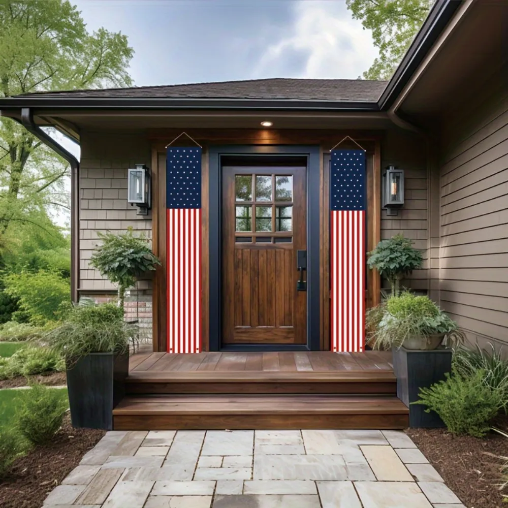 لافتة العلم الأمريكي من VIKAMA، يوم الاستقلال، يوم المحاربين القدامى، علم معلق للديكور الوطني في الهواء الطلق