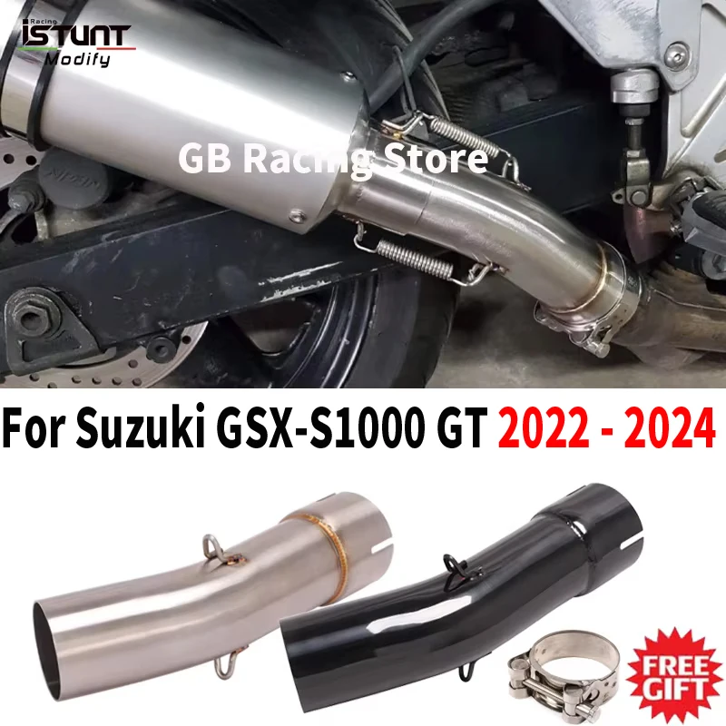 Silenciador de escapamento de motocicleta 51mm, tubo de ligação intermediária, deslizamento para suzuki visual 1000 gt 2022 - 2024