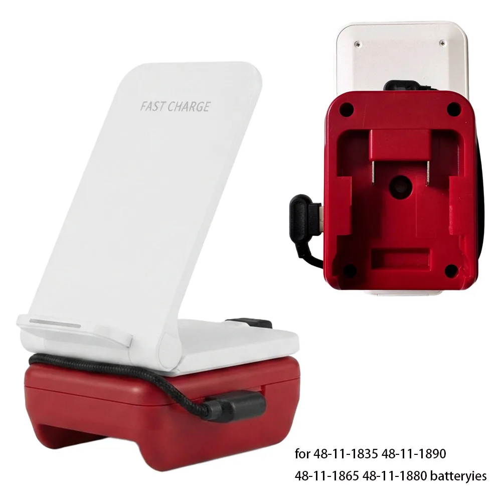Wireless Phone Charger Adapter For BL1830 DCB200 48-11-1835 Battery With Dual USB Ports Fast Charging Power Bank Converter