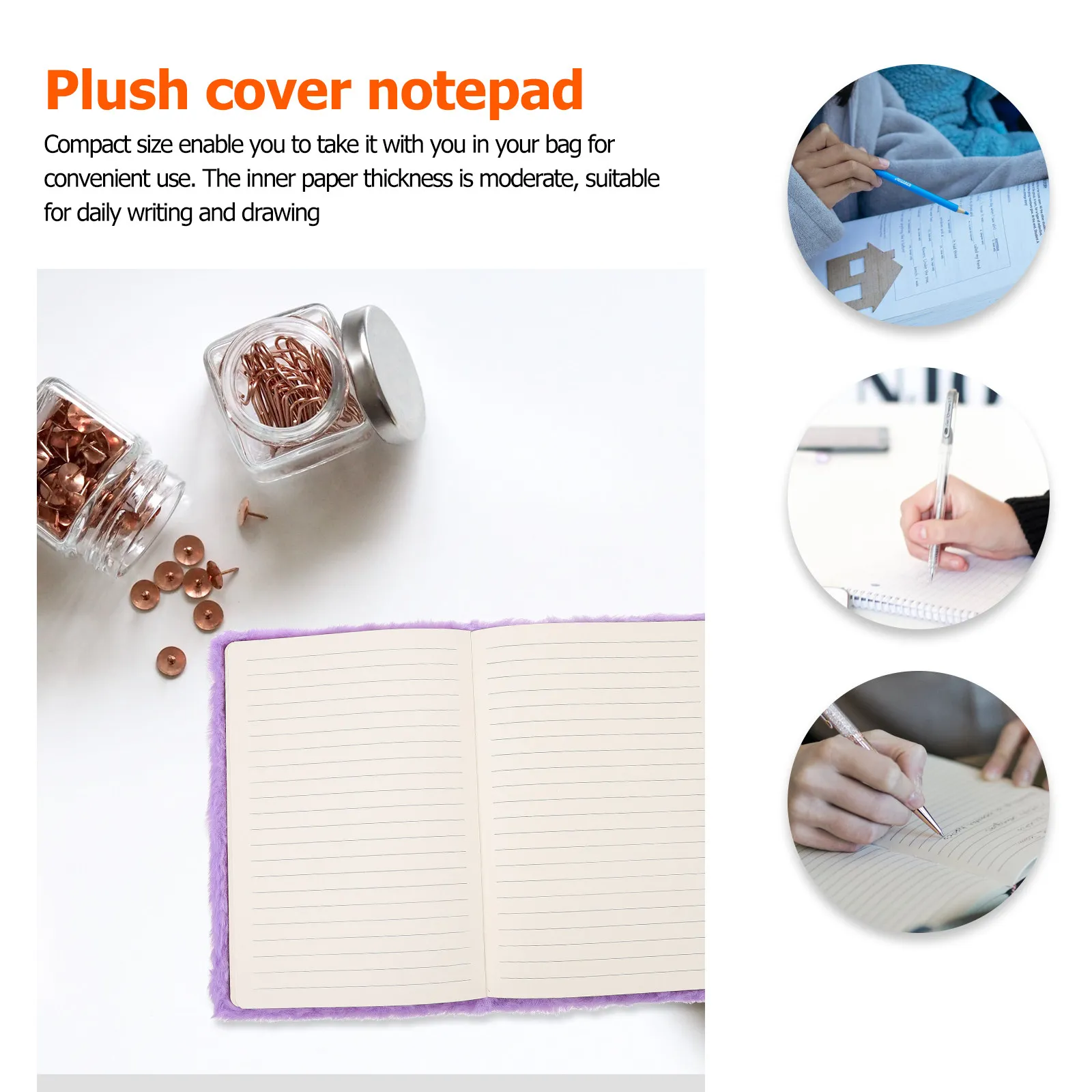 Unicorns Pattern Notebook with Soft Touch Cover Compact Size for Daily Writing Drawing Diary Planning Students Office Travel