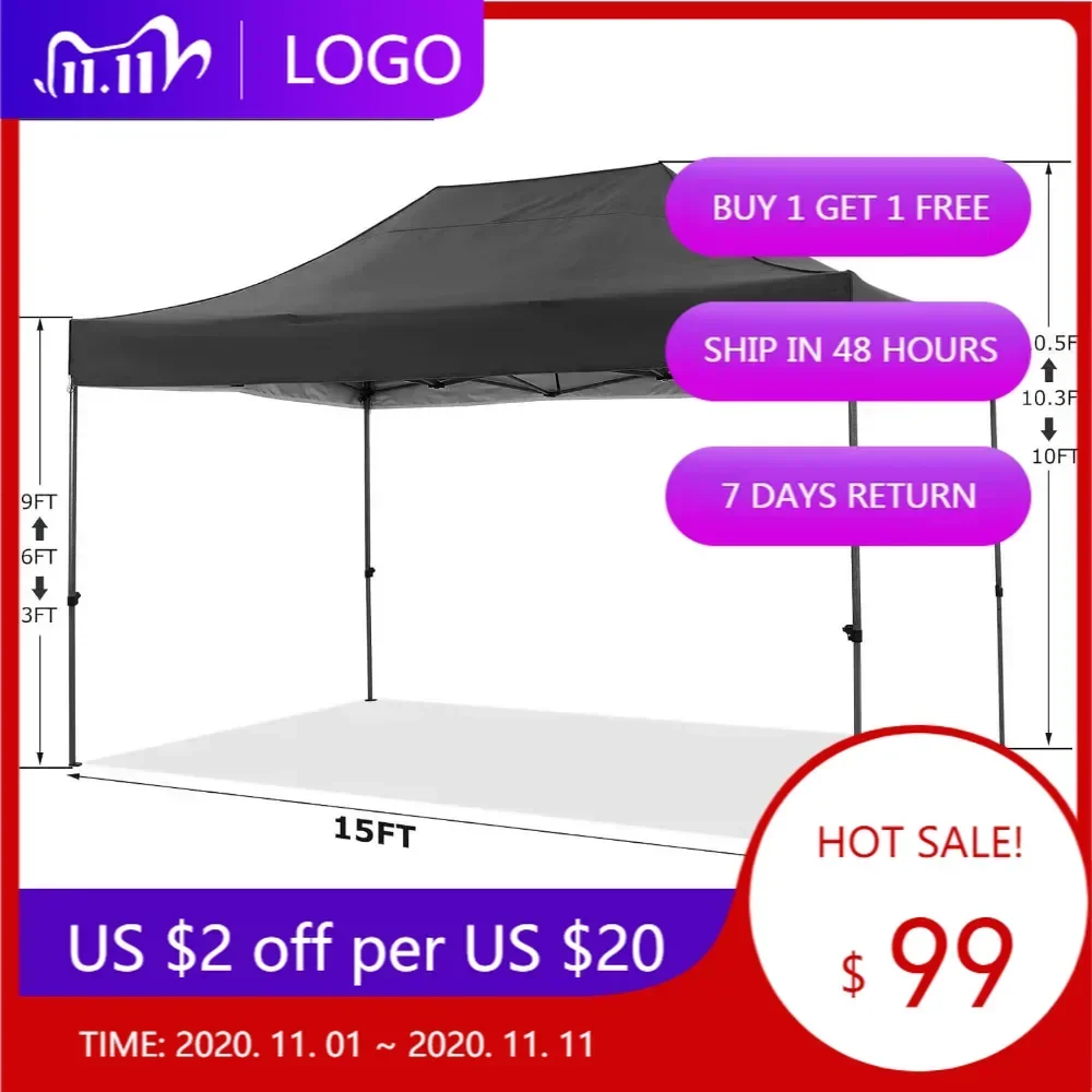 

Durable 10x15 FT Instant Canopy Tent for Outdoor Events, Suitable for All-Weather Use and Ideal for Weddings and Parties