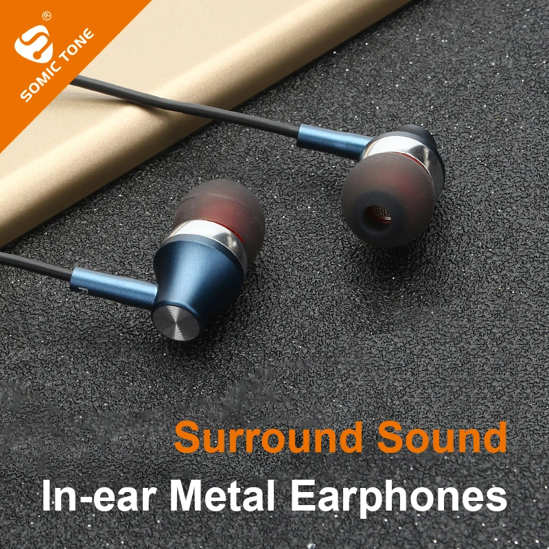 

SOMIC TONE 3.5mm Wired Earphone Bass Stereo Music Headphones With Mic Headset Retro Metal In Ear Earbuds For Phone PC Computer