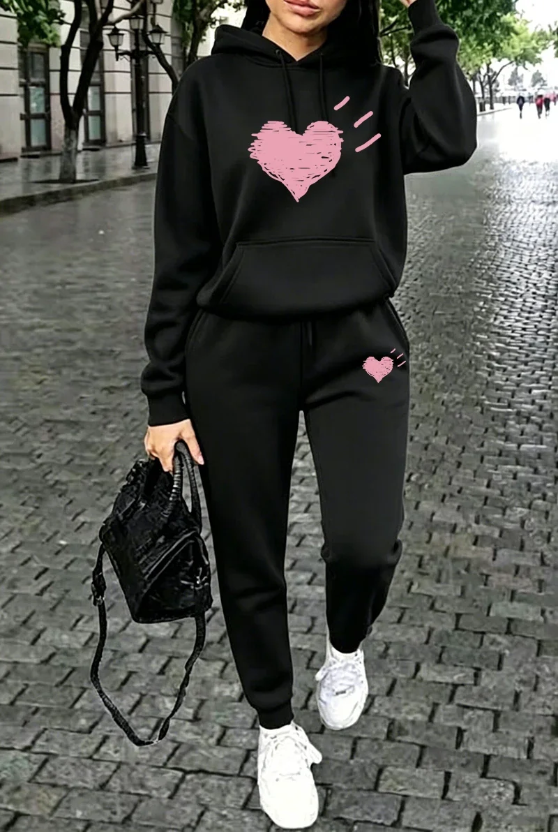Womens Tracksuit Street Casual Sweatshirts Sportswear Outdoors Sports Jogging Clothing Autumn Versatile Single Item Hoodie Pants