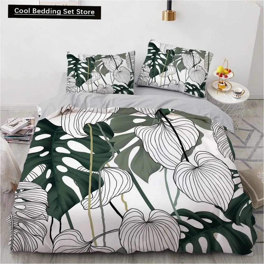 

Flower Bird King Queen Duvet Cover Colorful Tropical Floral Bedding Set for Women Watercolor Plant 23pcs Polyester Quilt Cover