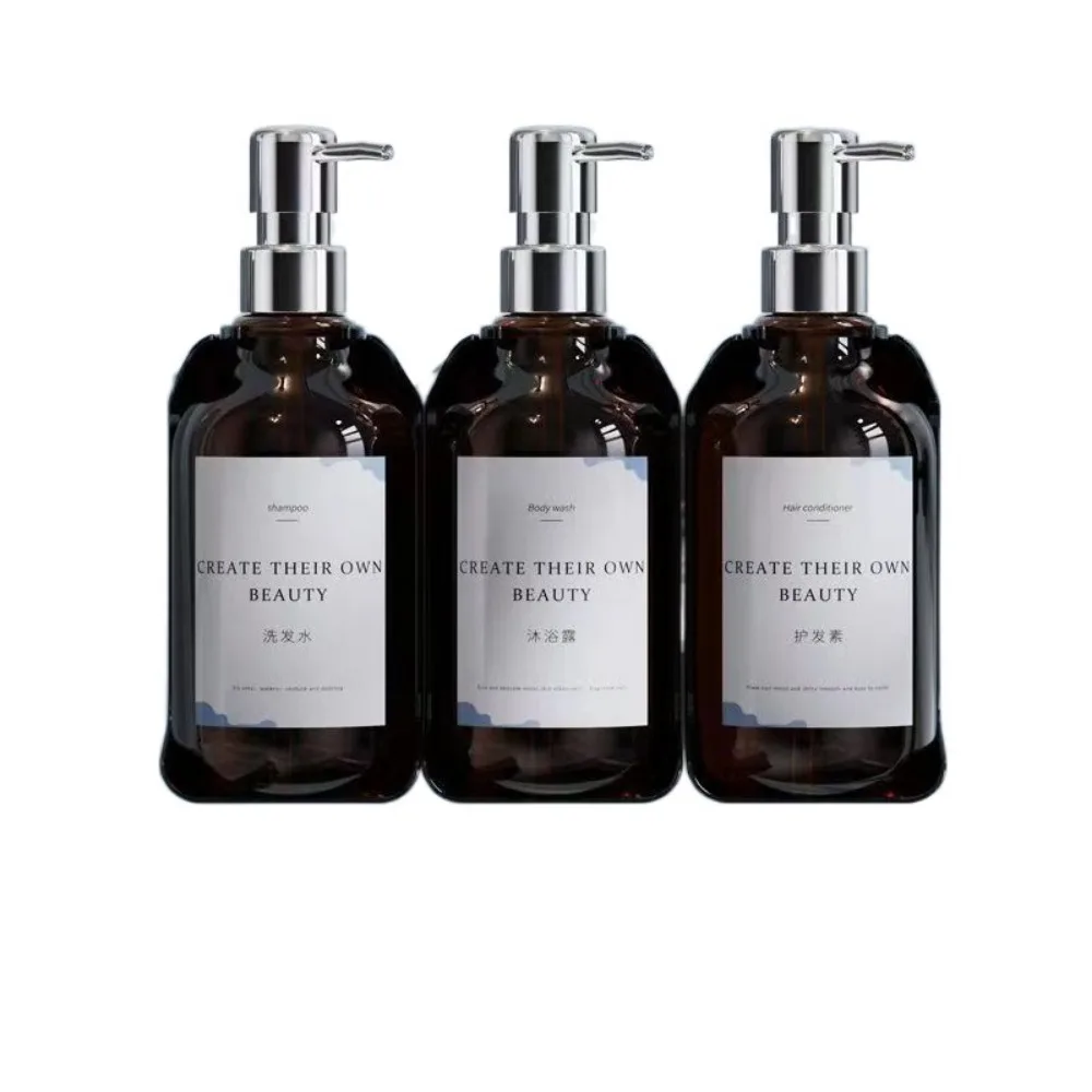 

Ручной пресс, настенный дозатор мыла с замком, многоразовая пустая бутылка с насосом, герметичная прозрачная/коричневая банка для дезинфицирующего средства для рук, ванная комната