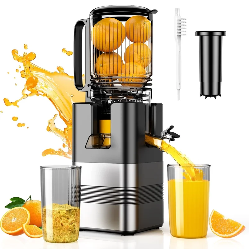 Cold Press Masticating Juicer Machine, 5.4 In Wide Feed Chute,