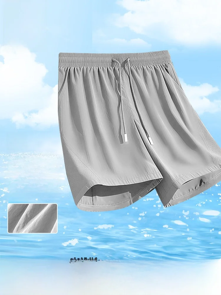 

Jeanswest Men's Qui Dry Sports orts Ice Silk Thin Sun Protection Five-Quarter Casual Straight Leg Summer Running Pants