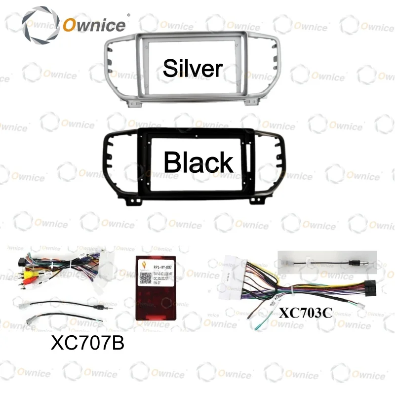 Ownice 9 Car Radio Fascias Frame for Kia Sportage 4 QL 2018 2019 2DIN Stereo Panel Harness Wire Adapter Canbus Decoder Connector
