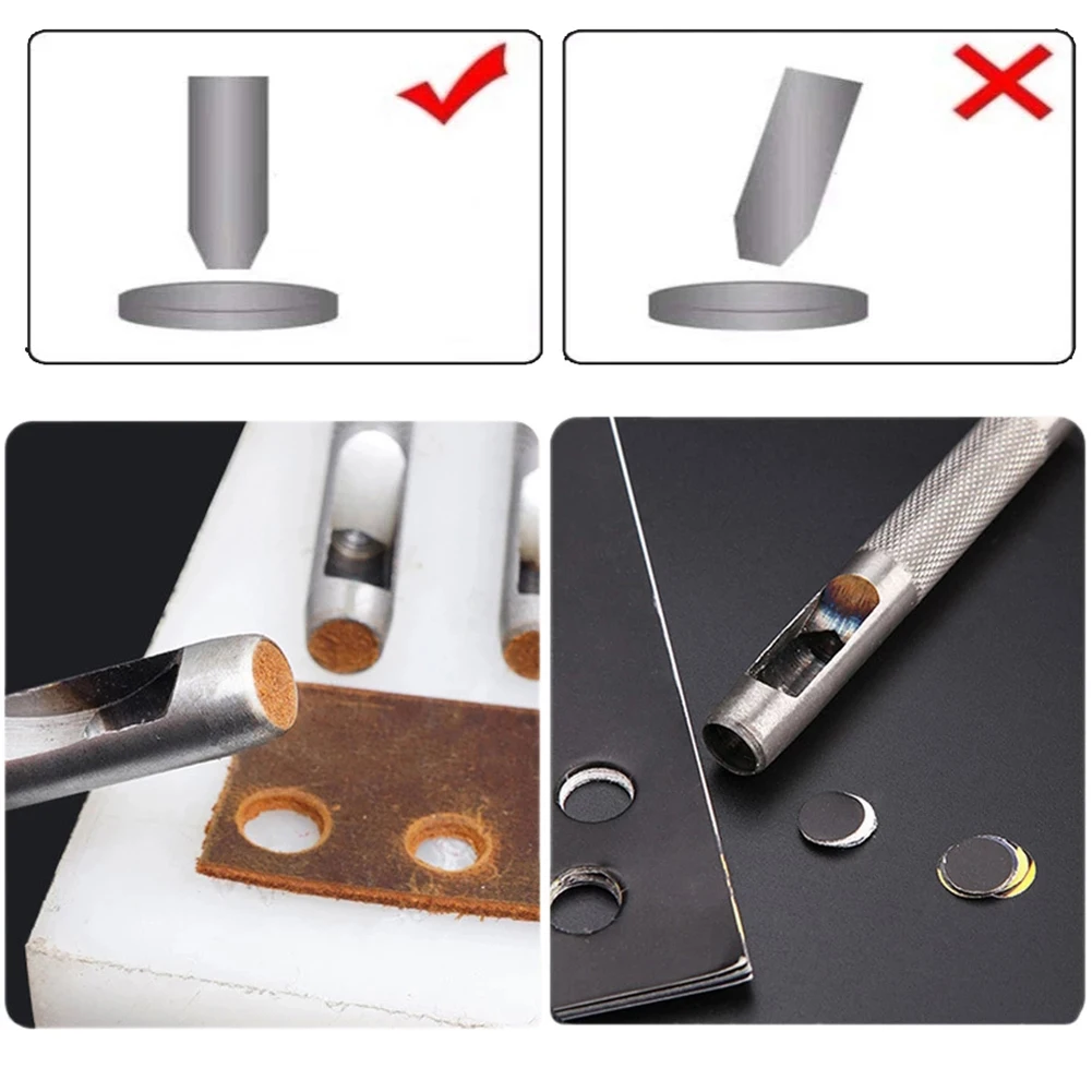 1pc Hole Punches Round Shape Home DIY Leather Hole Punch Set Belt Watch Band Puncher Tool 1.5-4mm Hole Diameter Hand Tools