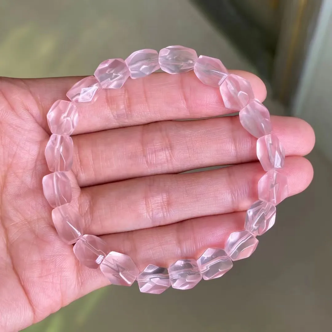 

7mm Natural Pink Rose Quartz Bracelet Jewelry For Women Lady Men Gift Star Light Crystal Crafted Beads Stone Strands AAAAA