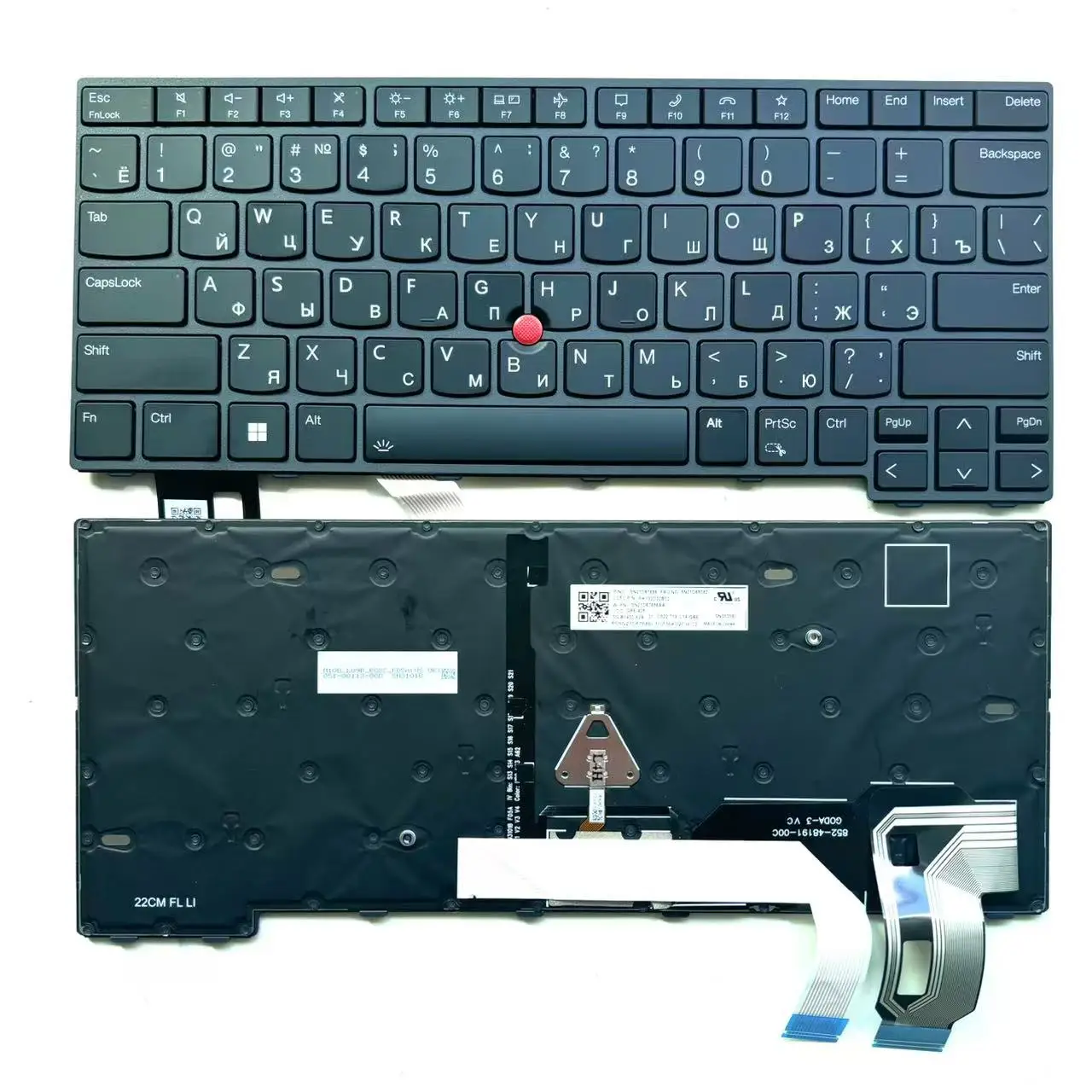 

XIN-Russian RU layout Backlit Laptop Keyboard For Lenovo ThinkPad T14 P14s Gen3 Gen4 2022 Black with backlight and pointer