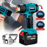 Yofidra 550℃ 2500W Heat Hot Air Gun 2 Gears Wind Speed 6 Gear Optional LED Display Cordless Heat Gun for makita 18V Battery