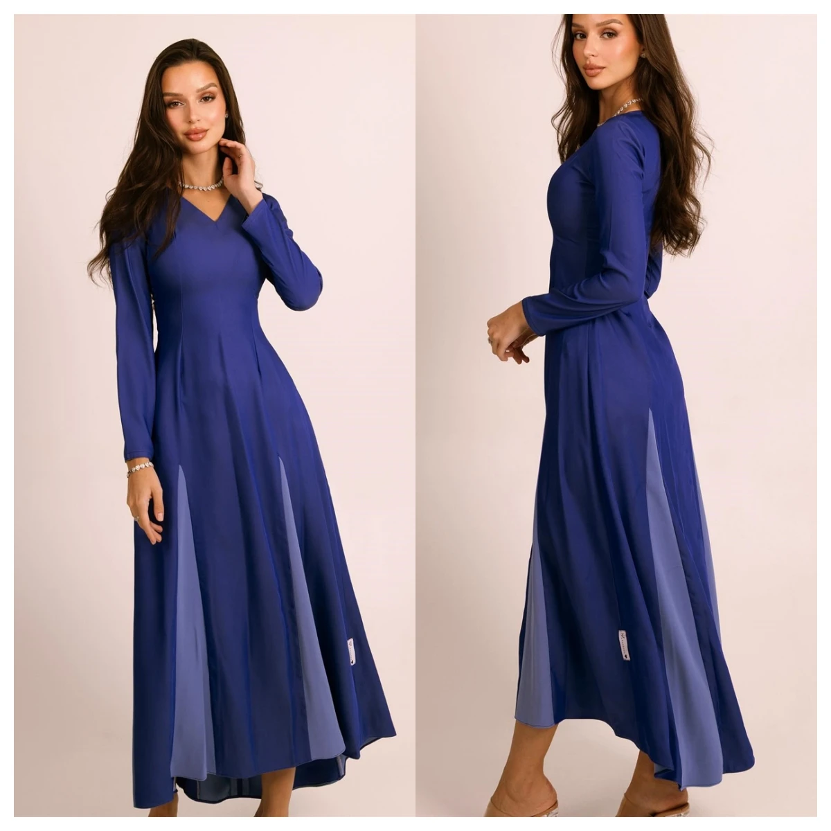 

Customized Classic Purple Jersey Evening Dress V-Neck Long Sleeves Homecoming Dress Special Occasion Gowns High Quality Soft