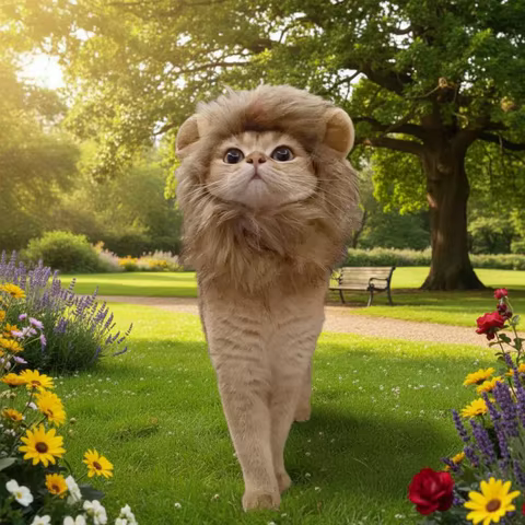 Pet Cat Humorous Lion Mane Headgear Pet Hat Funny Headwear Costume Home Garden Pet Supplies Cat Accessories