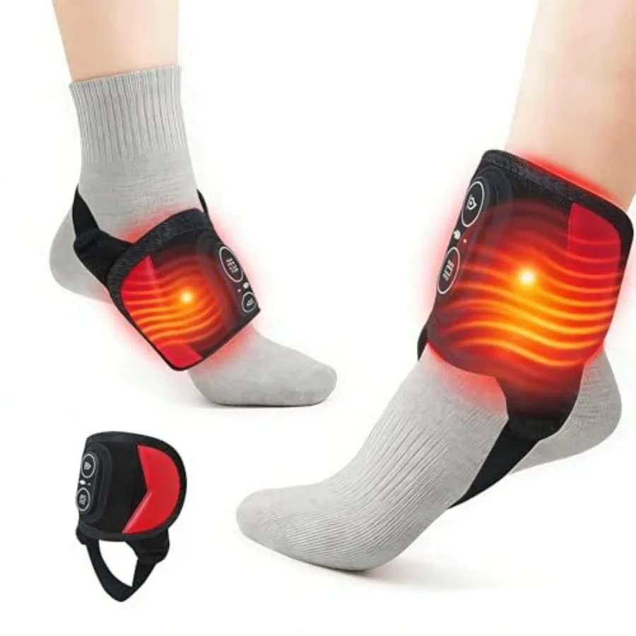 

Red Light Therapy Foot Massager with 660nm Red Light 850nm Near-Infrared for Heel Arch Ankle Wrist Warm Relief 3-Level Vibratio