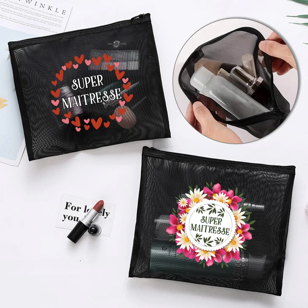 

Ladies' Travel Mesh Makeup Bag Washable and Portable Storage Bag Breathable and Dustproof Design Toiletries Storage