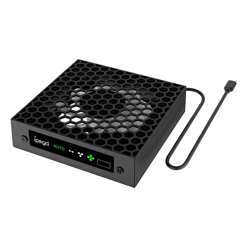 for Xbox Series X Host RGB Cooling Fan Adjustable Wind Speed Heat Dissipation Fan with USB Charging Port