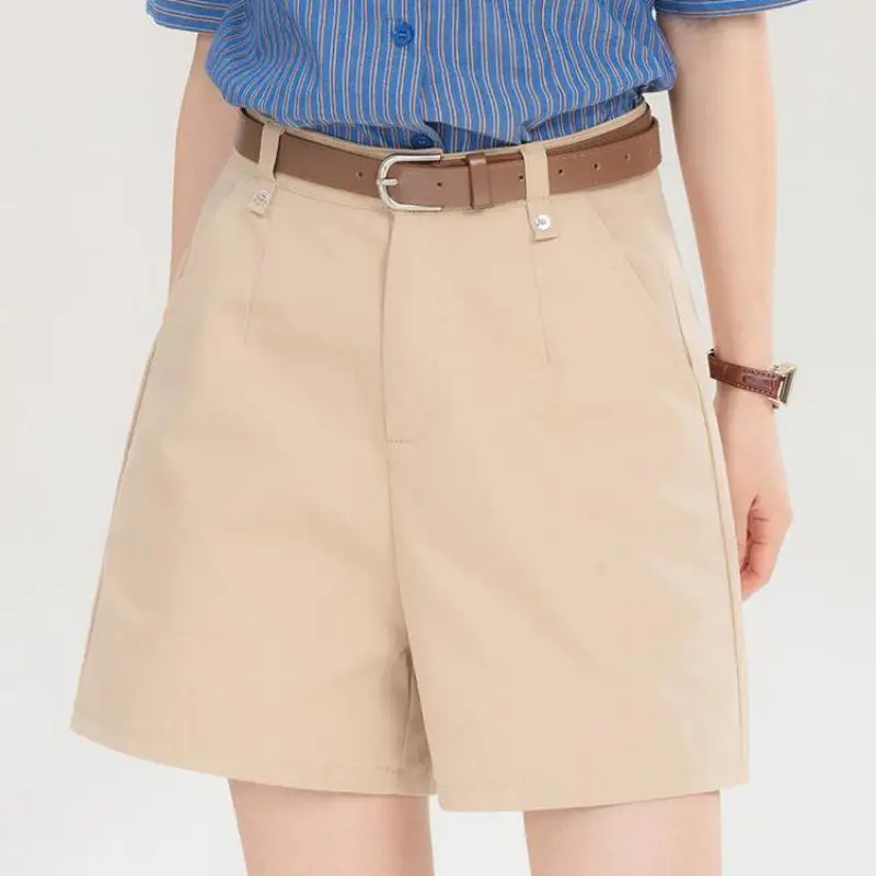 ZHISILAO 新オフィスレディ ハイウエスト ミニショーツ レディース エレガント 無地 ショートパンツ 夏 2025