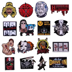 High Quality Horror Movie Metal Badge Halloween Punk Enamel Pin Men's Denim Jacket Backpack Pin Gothic Brooch Accessories