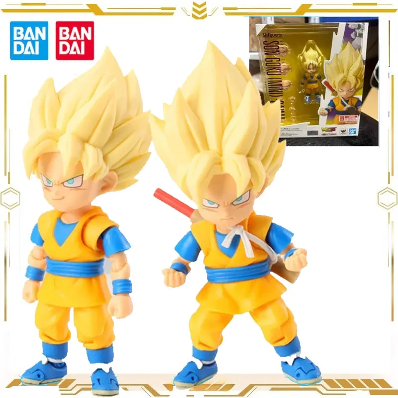 

Bandai оригинальная фигурка Dragon Ball S.H.Figuarts Son Goku (мини) DAIMA, подарок, Коллекционная модель, игрушки для мальчиков и девочек