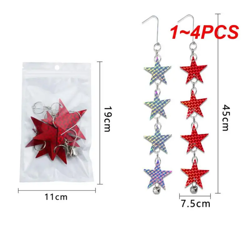 

1~4PCS Double-sidedlaser Reflector Pef 360 Degrees Rotation Five-pointed Star Waterproof Hanging Type Garden Supplies Big Bell