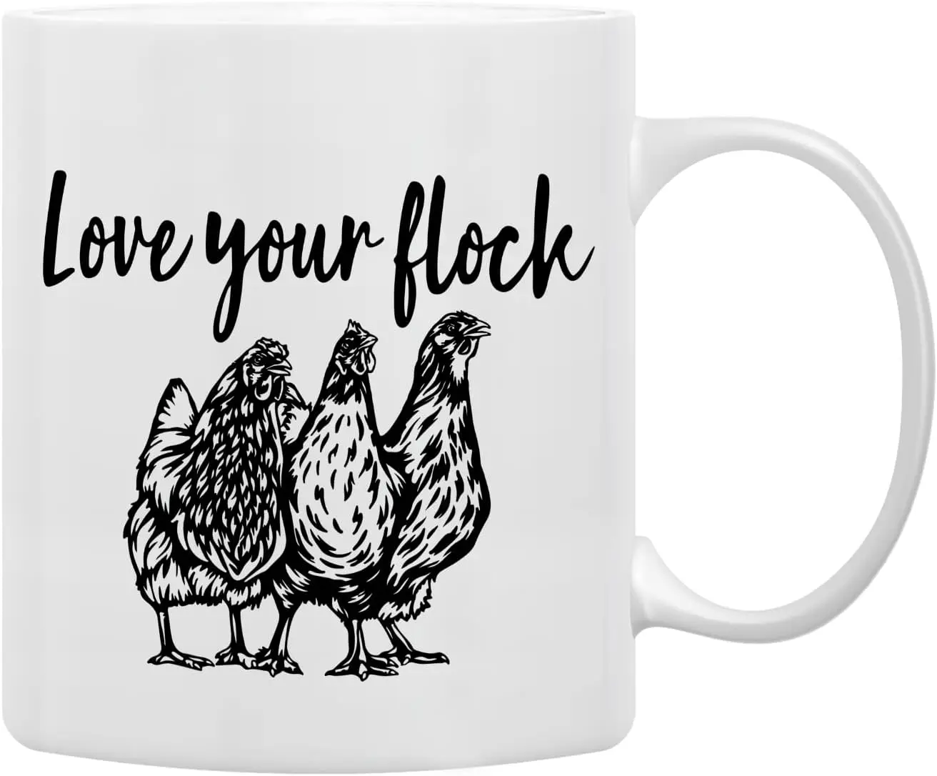 Love Your Flock Funny Chicken Coffee Mugs Mug,Crazy Chicken Lady Gifts,Birthday Gifts for Chicken Lovers Mom Women Wife,Funny