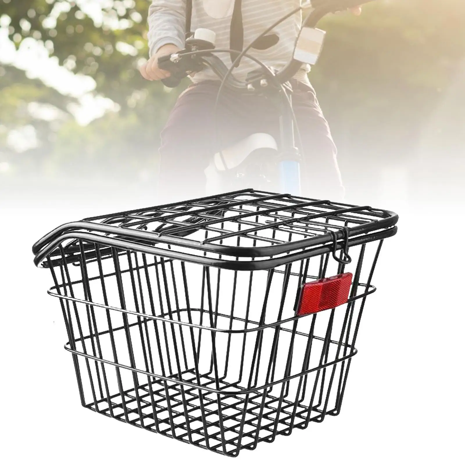 

Rear Bicycle Basket with Reflective Panel Cargo Container for Cycling Bikes