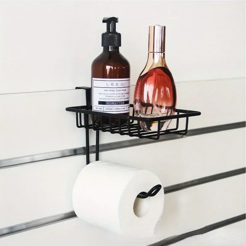 

Hook Type Hanging Basket Cabinet Bathroom Toilet Nail-free Hook Dual-use Storage Roll Paper Towel Holder