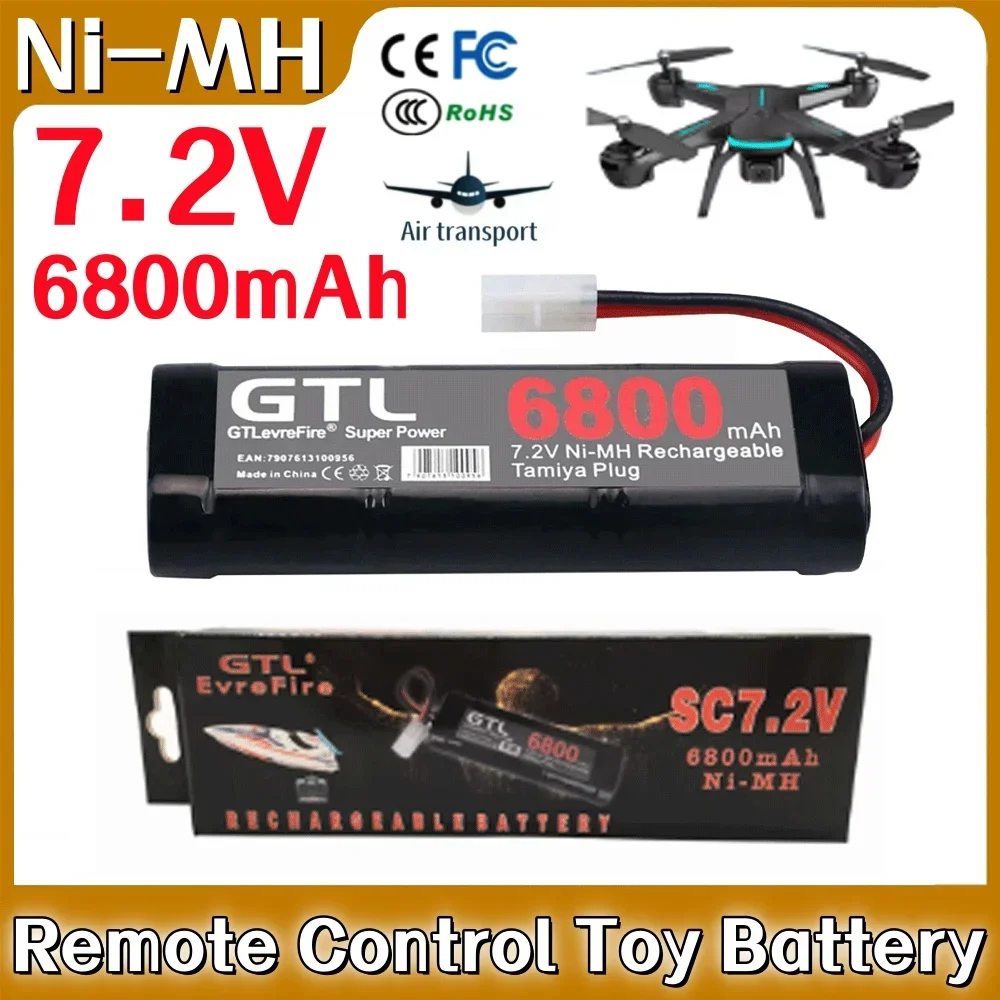 

Brand-new 7.2V Battery 6.8ah SC NiMH Batteries Pack For RC Car Truck Buggy Boat Tank 7.2v Ni-Mh Baterias With Tamiya Connectors