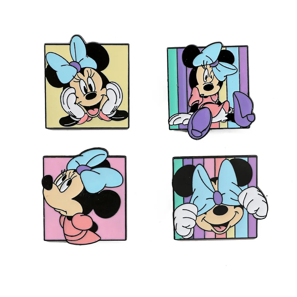 4 pz Disney simpatico cartone animato creativo Minnie lega spilla Micky Mouse Club House distintivo in metallo accessori Pin decorazione moda nuovo