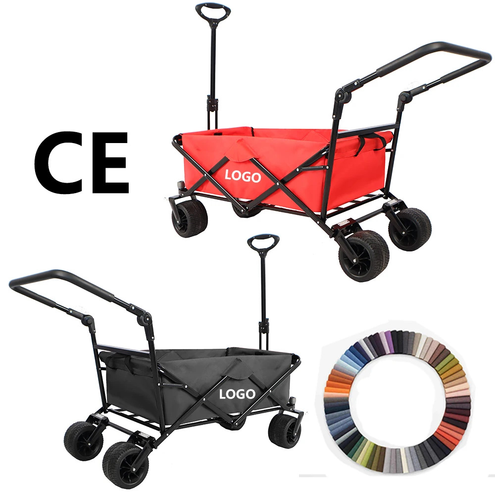 3-in-1 Red Off-Road Kids Folding Wagon Outdoor Beach Truck Camping Wagon With Canopy