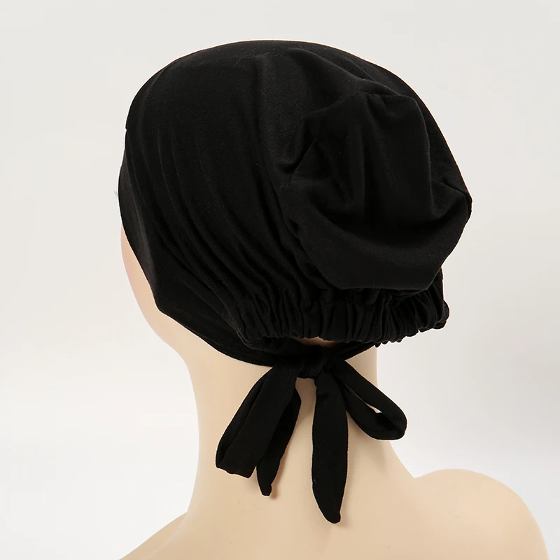 Criss Cross Muslim Women Underscarf Hijab Tie Back Instant Turban Modal Cotton Undercap Elastic Inner Caps Islam Plain Headband